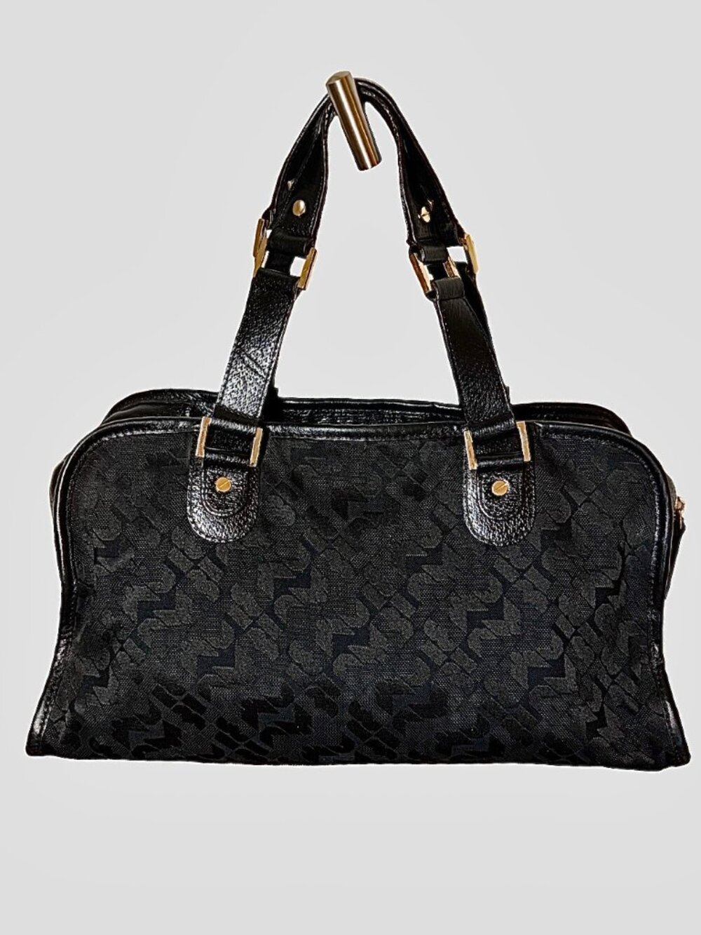 L.A.M.B. Vintage Y2K Black Canvas and Leather Boston Style Shoulder/Handbag - Picture 3 of 15